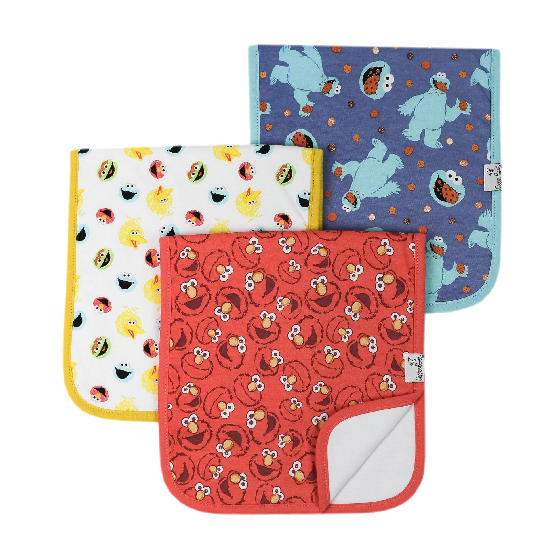 3 Pack Premium Burp Cloths - Elmo
